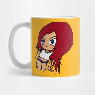 beautiful girl hair red Mug